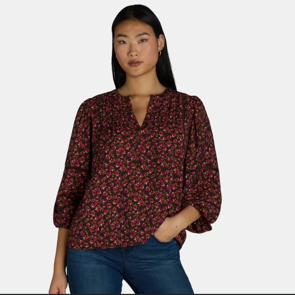 Floral Print Women's Top Sz M